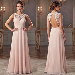 Altar'd State Belgica Gown Blush Pink Formal Occasion Prom Maxi Dress Size M